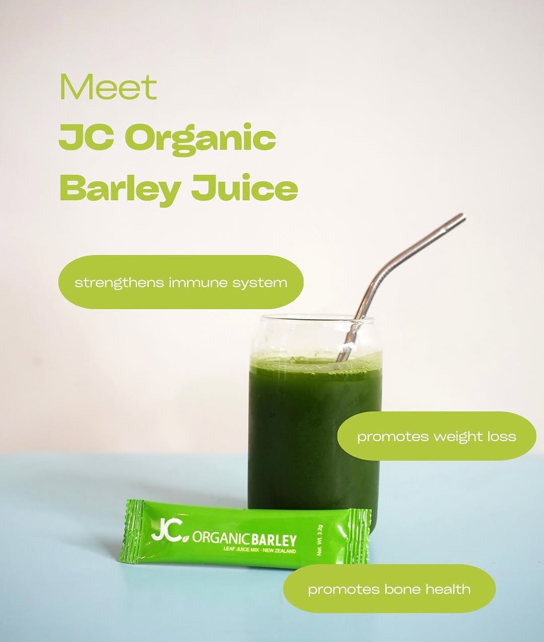 August Promo for JC Organic Barley Juice (10 sachet/box) Buy 5 Get 1 Free